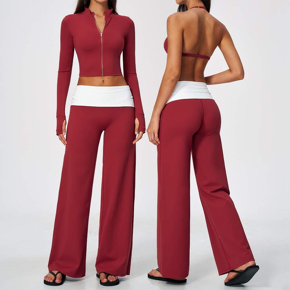 Yoga & Fitness Classes By Niharika Zirakpur Reviews - Zip Jacket Wide Leg Pants 2