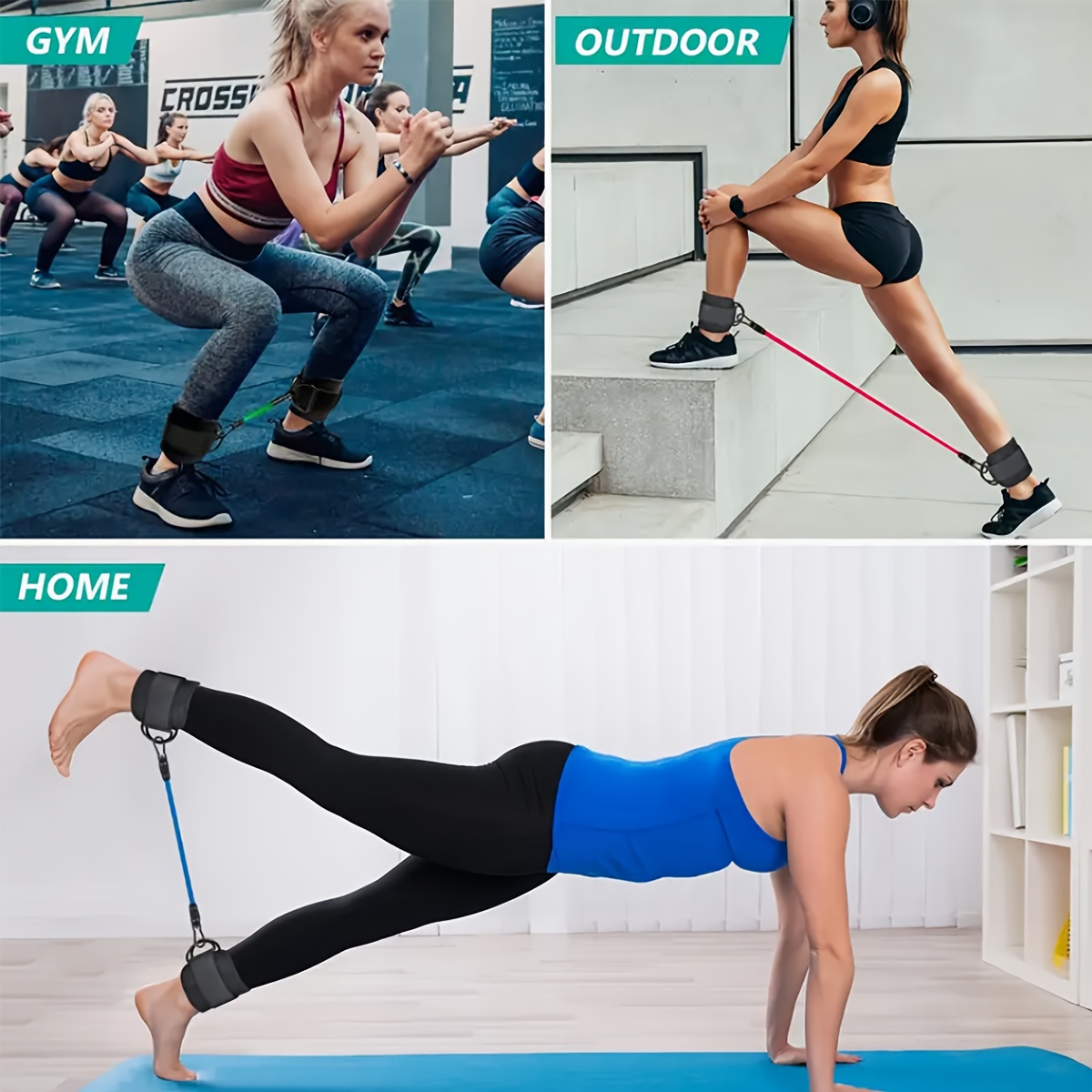 5‑Piece Ankle Resistance Band  - đánh giá và giá Yoga Fitness Resistance Band