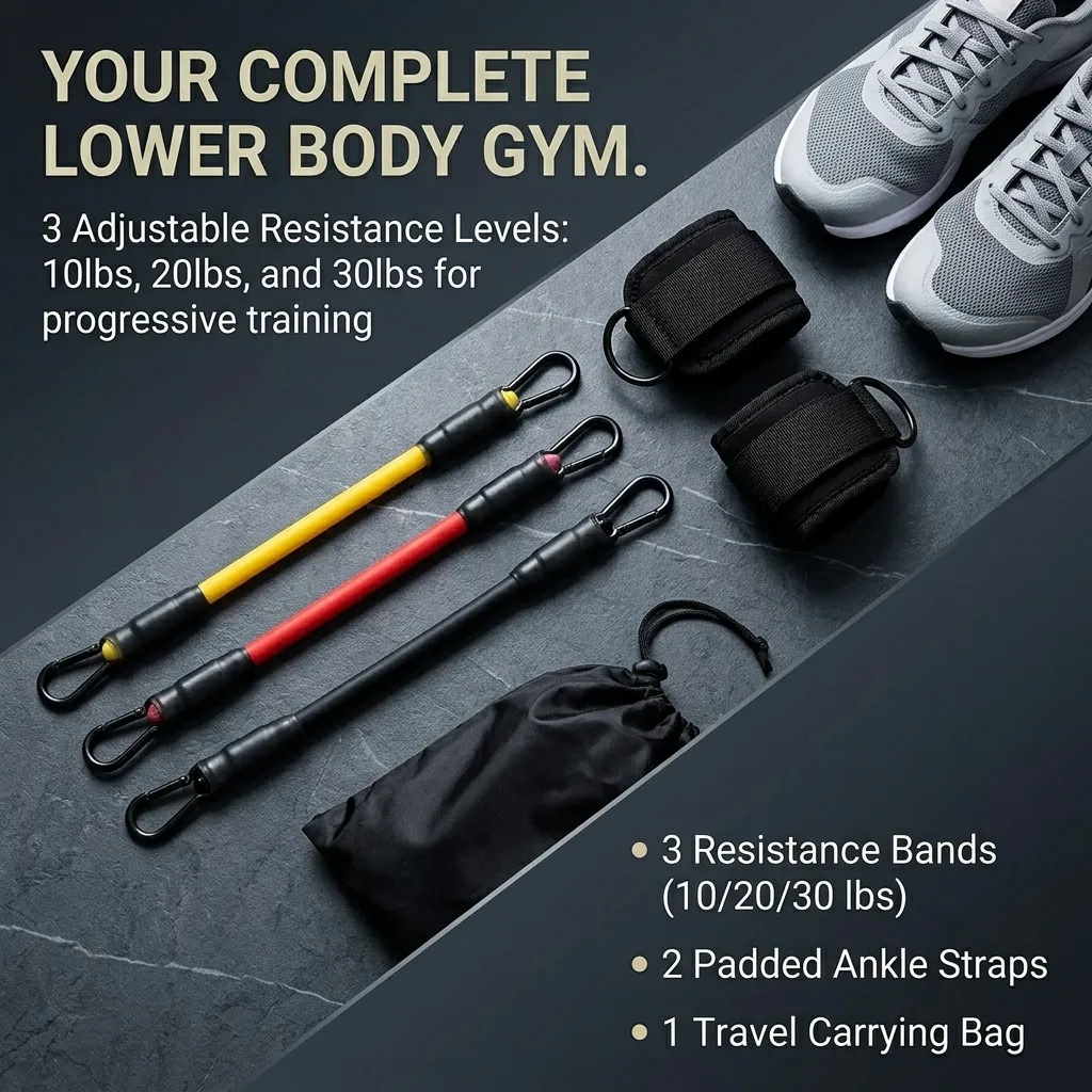 5‑Piece Ankle Resistance Band  - đánh giá và giá Yoga Fitness Resistance Band