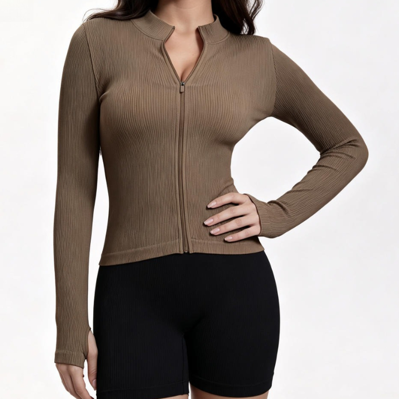 Women Ribbed Long Sleeve Zip U - đánh giá và giá Yoga & Fitness Classes By Niharika Zirakpur Reviews